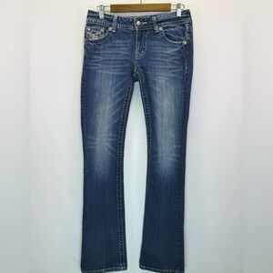 Miss Me Signature Embellished Bootcut Mid Rise Jeans Size 29